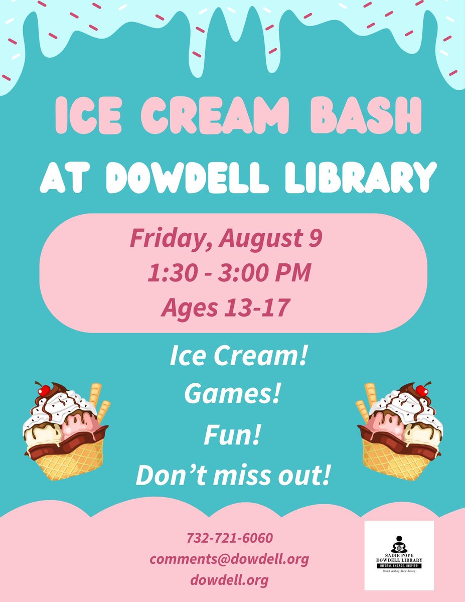 Ice Cream Bash! #dowdelllibrary #publiclibrary #libraries #libraries #librarylife #librarylove #southamboynj