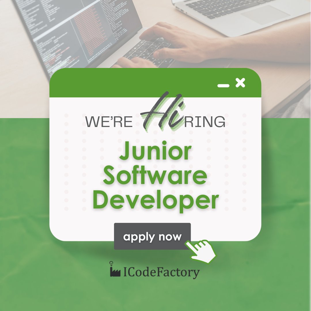 🚀 Launch Your Coding Career!

In a competitive job market with fewer opportunities for junior roles, we’re looking for talented individuals to launch their tech careers in #ICodeFactoryTeam !

Unlock more details and apply:
bit.ly/ICodeFactoryJu… 🔓