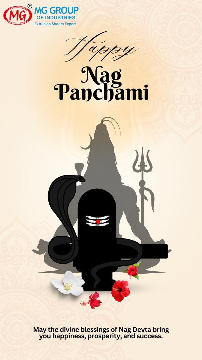 Mggroup23's tweet photo. On this auspicious Nag Panchami, may the divine blessings of Nag Devta bring you abundant happiness, prosperity, and success. 🌺🙏
.
.
#MGGroupOfIndustries #NagPanchami #MGGroup #DivineBlessings #HinduFestivals #ShivaBlessings #CulturalTraditions #SpiritualVibes #FestivalOfFaith https://t.co/HsaS2af7D3
