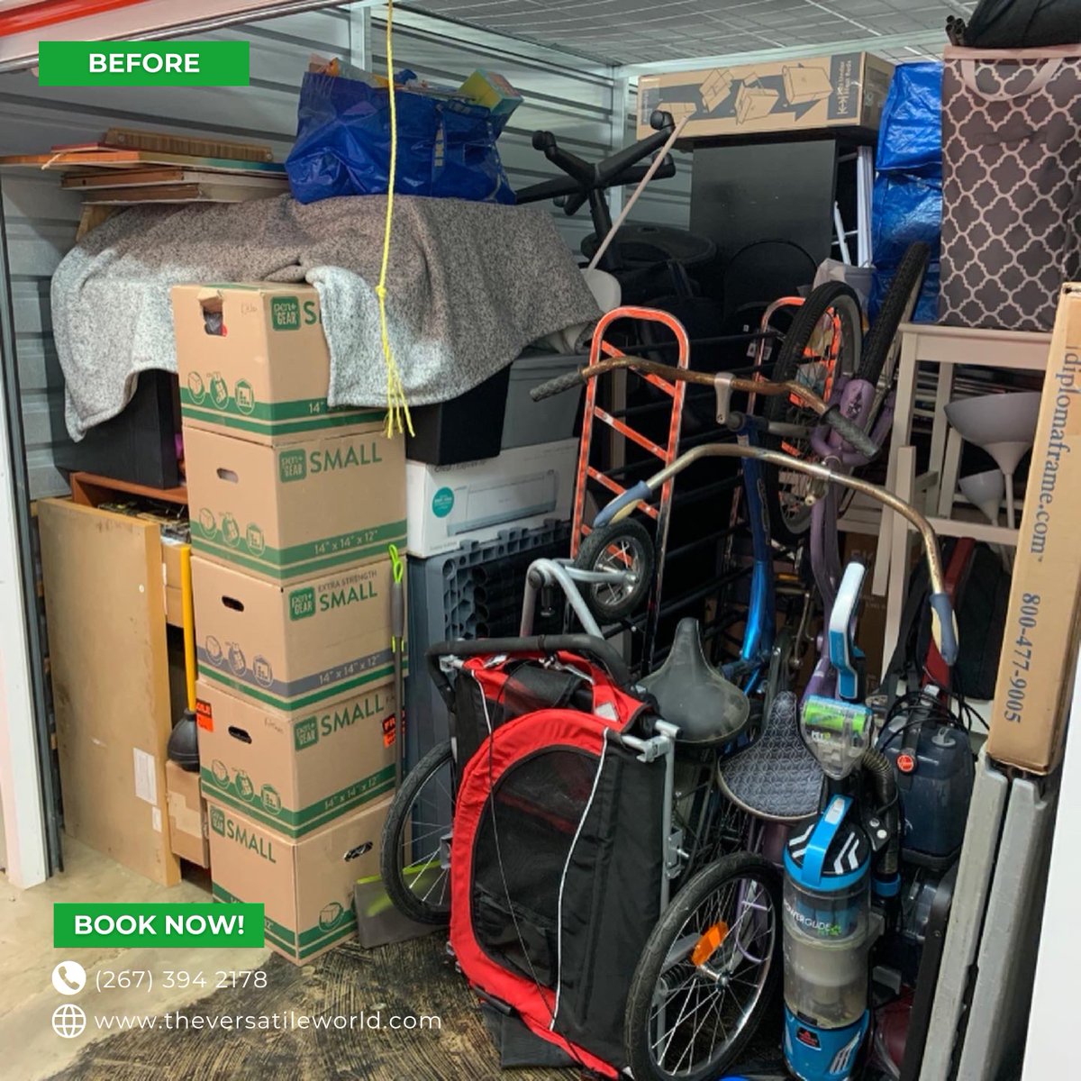 Versatile_mrs's tweet image. Storage space got you stressed?  We helped a client reclaim theirs today!   Book a FREE estimate &amp;amp; if we're late, it's 50% off! ⏰ #BeforeAndAfter #storagecleanout #junkremoval