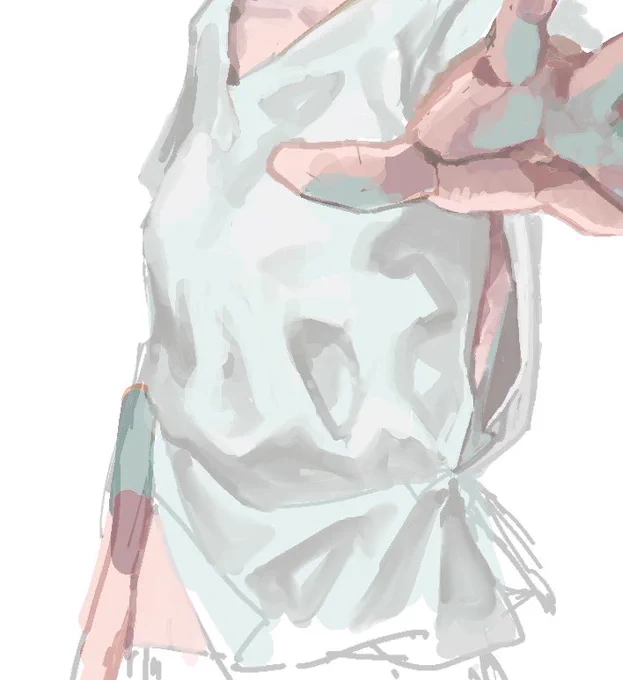 服のシワの話ですか!?!!方向性すごい見定めながら描いてるけどいつも頑張っています!!!!!!! 