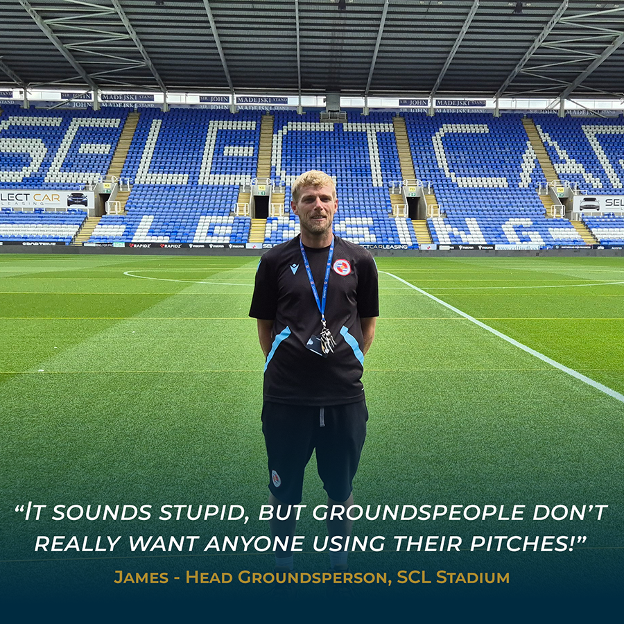 SC_Leasing's tweet photo. At Select, we love grass roots sports. So there was only one man to talk to... Meet James, the Head Groundsperson at the SCL Stadium 🌾🚜

Find out what keeps him up at night:
https://t.co/RnKRcwrlsK

#groundskeeper #selectcarleasingstadium #readingfc @ReadingFC https://t.co/MGvIym65wU