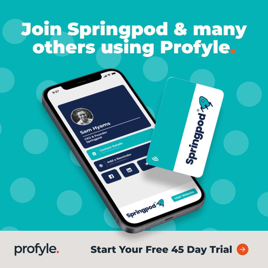 profylecard's tweet image. Join Springpod &amp;amp; many others using Profyle. Start Your Free 45 Day Trial - go.profyle.cards/vPnhJC #NFC #digital #businesscard #qrcode