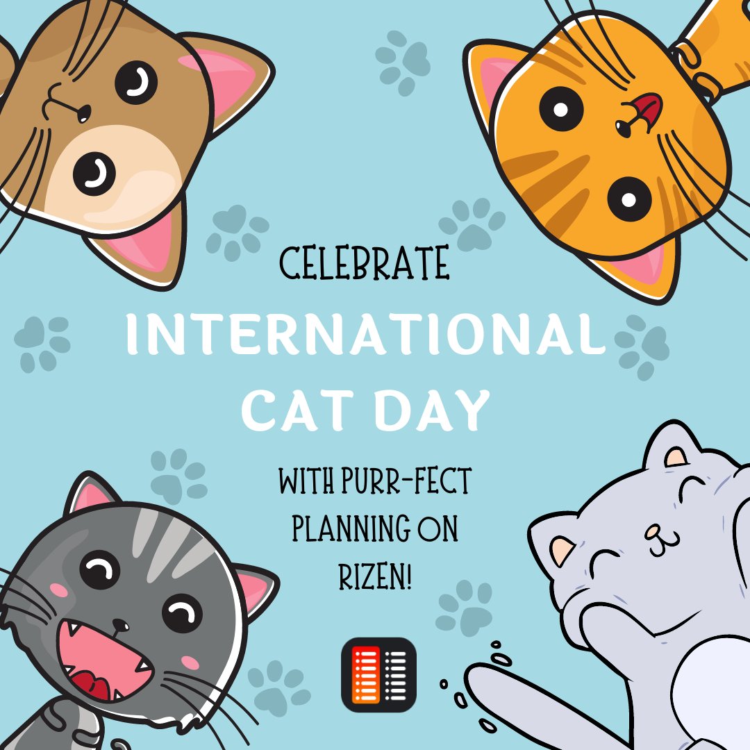 RizenHabits's tweet photo. 🐾 Make the most of your day with some purr-fect planning with Rizen: schedule breaks, chase goals, balance work and play, track progress, and collaborate smoothly. 🐱

🔗 https://t.co/KlGFwhotXA #Rizen #CatDay #Productivity #GoalSetting #TimeManagement #StayOrganized https://t.co/xnpqKWb3aq