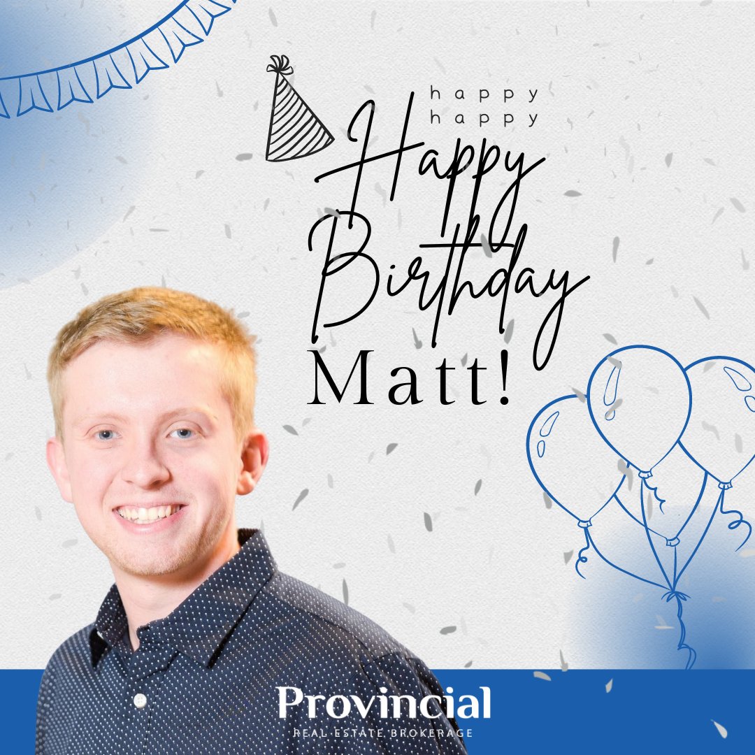 Prov_Realty's tweet image. 🎂Happy Birthday  to our Real Estate Agent Matt Llewellyn!  We hope you have the best day!! 🎈🎉Cheers to another amazing year ahead! 🥳✨