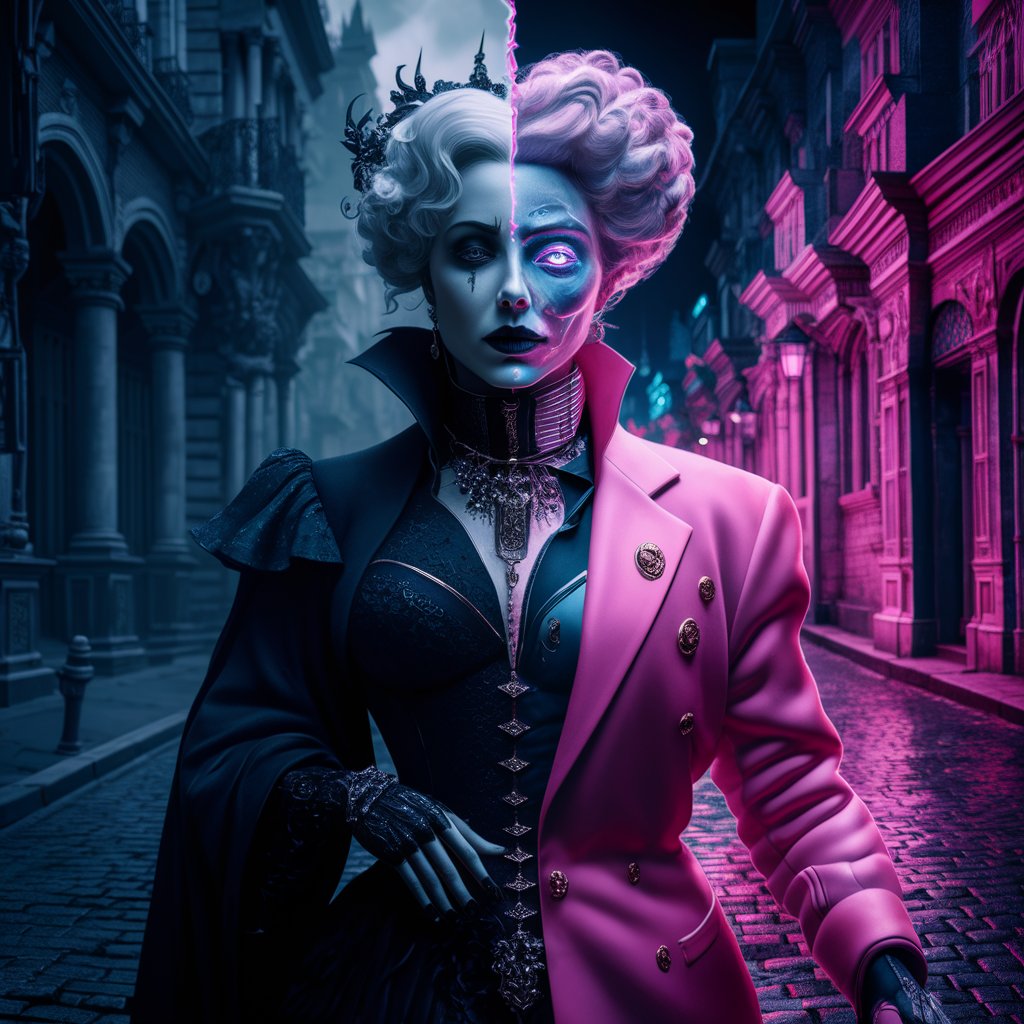 neeftyzz's tweet photo. "2 Spirit Bytes" explores identity, merging gothic human and digital counterpart. 🌑💻 Check it out: https://t.co/uyeWer34FD #NFT #Gothic #Cyberpunk https://t.co/SkFLXJlL3l