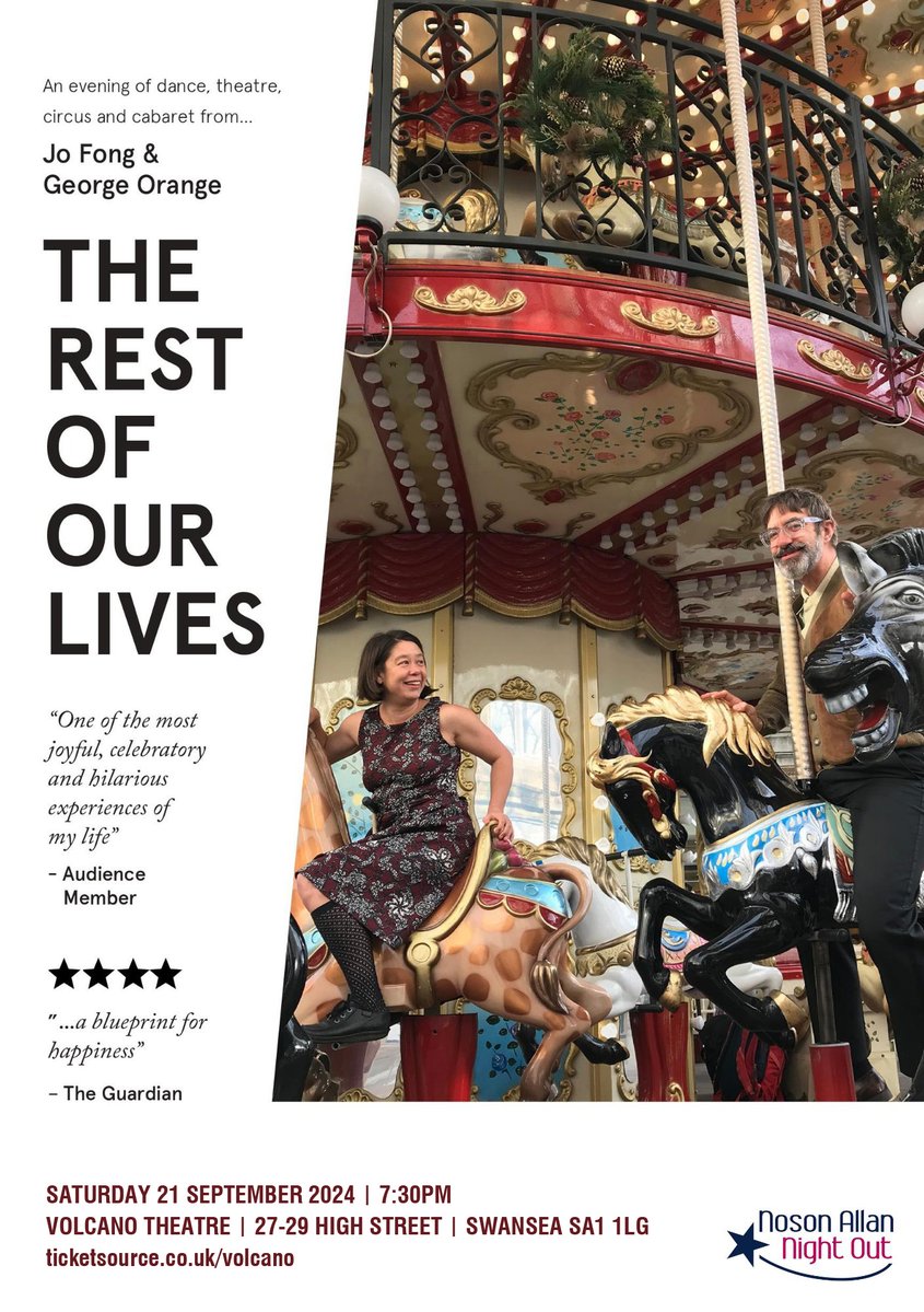 “Hilarious, unpredictable and bounteously charming” (The Stage)

The Rest of Our Lives by <a href="/JoFong/">Jo Fong</a> and George Orange comes to Volcano on Sat 21 Sept!

Supported by <a href="/NOutNAllan/">NightOut-NosonAllan</a> 

volcanotheatre.wales/therestofourli…