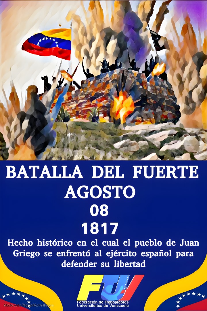 #8Ago  🇻🇪 EFEMÉRIDES #FTUV

#PuebloSonrienteYEnPaz 🇻🇪
#YoSoyFtuv

¡Patria de gente Honrada!