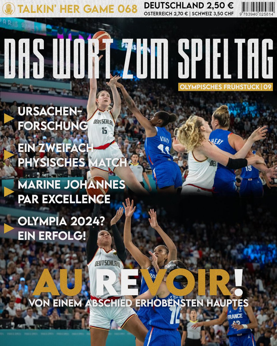 🆕 Das Wort zum Spieltag | Olympia-Frühstück 09 🥞
Die deutschen Damen unterliegen Frankreich mit 71:84 und scheiden im Viertelfinale aus.
Kwasi und Simon sprechen über die Gründe, die Entwicklung und die Zukunft dieses großartigen Teams. 🧡
▶️ t1p.de/dwzs-olfr-09 | 📸 DBB