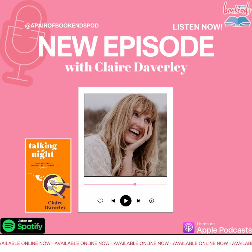 A Pair of Bookends (@apairofbookends) on Twitter photo Season finale is out now with the wonderful <a href="/ClaireDaverley/">Claire Daverley</a> who was an utter delight to chat to! The book chat is all spoiler free & well worth a listen if you’re yet to read #Talkingatnight, a BEAUTIFUL book that stole my heart ❤️ Listen now wherever you get your podcasts! Season finale is out now with the wonderful <a href="/ClaireDaverley/">Claire Daverley</a> who was an utter delight to chat to! The book chat is all spoiler free & well worth a listen if you’re yet to read #Talkingatnight, a BEAUTIFUL book that stole my heart ❤️ Listen now wherever you get your podcasts!
