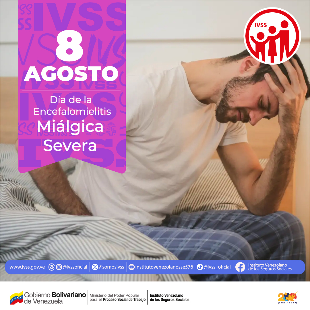 Instituto Venezolano de los Seguros Sociales (@somosivss) on Twitter photo Encefalomielitis Miálgica Severa (EMS), también conocida como Síndrome de Fatiga Crónica (SFC), una fecha especial destinada a crear conciencia sobre esta compleja y debilitante enfermedad que afecta a millones de personas en todo el mundo.
#PuebloSonrienteYEnPaz
<a href="/NicolasMaduro/">Nicolás Maduro</a> Encefalomielitis Miálgica Severa (EMS), también conocida como Síndrome de Fatiga Crónica (SFC), una fecha especial destinada a crear conciencia sobre esta compleja y debilitante enfermedad que afecta a millones de personas en todo el mundo.
#PuebloSonrienteYEnPaz
<a href="/NicolasMaduro/">Nicolás Maduro</a>