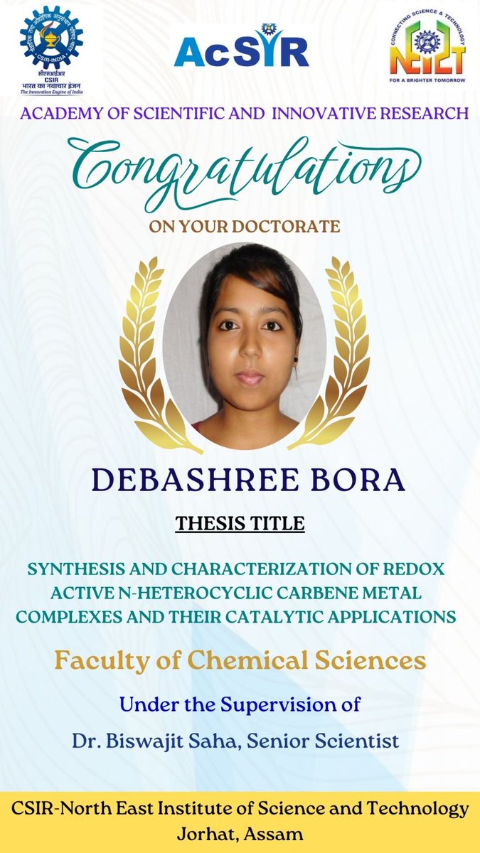 Congratulations to Dr Debashree Bora 💐