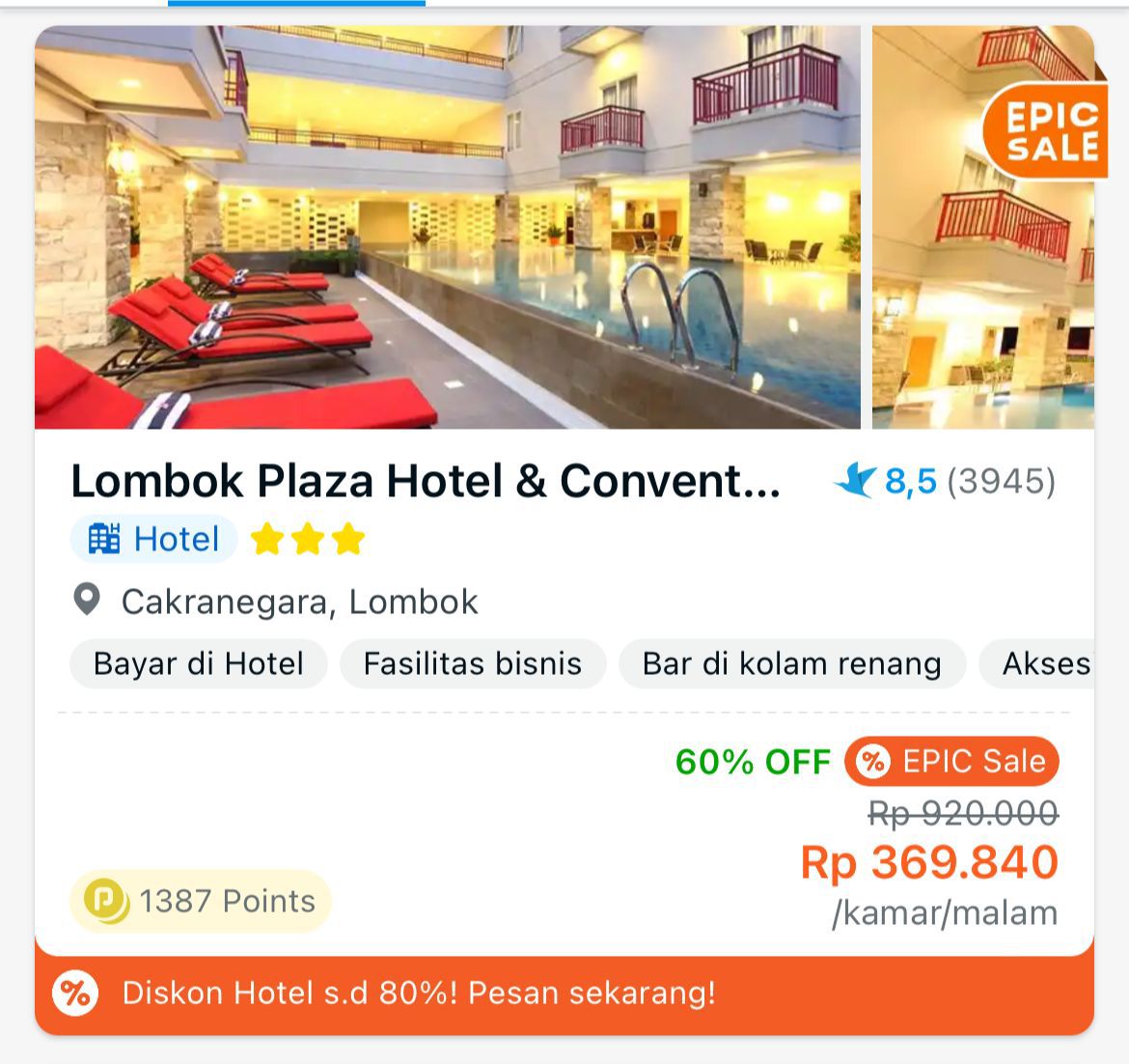 Jangan sampai ketinggalan deh promo Traveloka EPIC Sale diskon s.d. 80% untuk Hotel, Xperience, Tiket Pesawat . Kapan lagi dapat diskon sebesar ini. yuk booking sekarang, promo cuma sampai tanggal 11 Agustus 2024 #TravelokaEPICSale