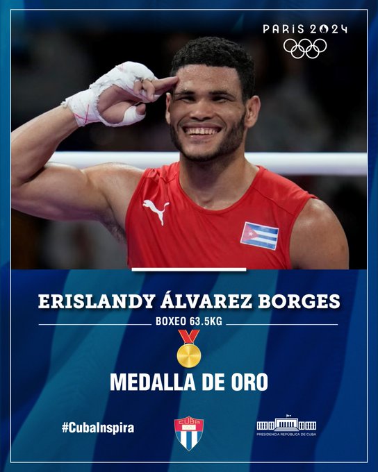 🇨🇺| Erislandy, qué manera de hacer vibrar a #Cuba con tu ímpetu sobre el ring. Fuiste el último de los boxeadores en clasificar a #Paris2024📷 y te llevas la medalla de oro. Tu sonrisa determinada al entrar al Stade Roland Garros fue presagio victorioso.   ¡Felicidades, campeón!