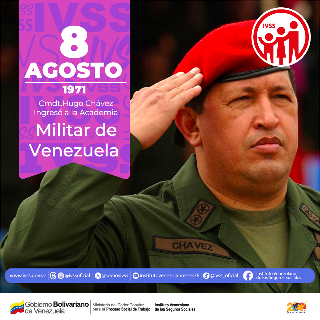 Instituto Venezolano de los Seguros Sociales (@somosivss) on Twitter photo Hace 53 años, un día como hoy el joven Hugo Chávez llegó a Caracas, desde su llano barinés, al encuentro con Bolívar, en la Casa de los Sueños Azules, para formarse como oficial del Ejército Bolivariano.
#PuebloSonrienteYEnPaz
<a href="/NicolasMaduro/">Nicolás Maduro</a> <a href="/delcyrodriguezv/">Delcy Rodríguez</a>
<a href="/MagaGutierrezV/">Magaly Gutiérrez Viña</a> Hace 53 años, un día como hoy el joven Hugo Chávez llegó a Caracas, desde su llano barinés, al encuentro con Bolívar, en la Casa de los Sueños Azules, para formarse como oficial del Ejército Bolivariano.
#PuebloSonrienteYEnPaz
<a href="/NicolasMaduro/">Nicolás Maduro</a> <a href="/delcyrodriguezv/">Delcy Rodríguez</a>
<a href="/MagaGutierrezV/">Magaly Gutiérrez Viña</a>