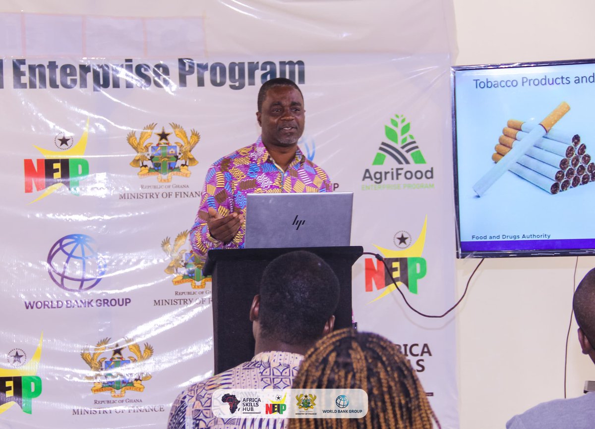 ASHAfrica_'s tweet photo. Last week, our #AgriFoodEnterpriseProgram cohorts met with key regulatory bodies— FDA, GSA, GRA, ORC, SSNIT, &amp; GEPA
These sessions were essential for compliance, quality improvement, and market expansion
This will enable them to meet high standards and achieve sustainable growth https://t.co/5WdypwI3Dw