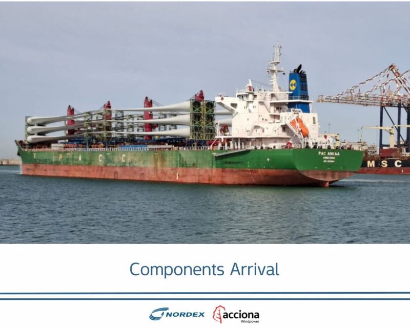 _sawea's tweet image. MEMBER NEWS: Nordex Energy South Africa's shipment of wind turbine blades have begun arriving at the Port of Ngqura this week, destined for a cluster of three wind farms that we are supplying wind turbines for, near the Impofu Dam in the Eastern Cape.

#windenergy #windproject