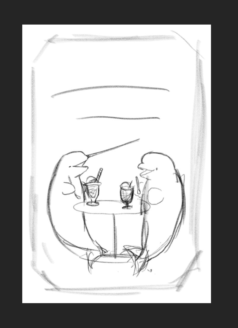 ひたすら描いた落描きたち
ラフみたいなのを量産するのはとても楽しいです🐬🐟🎵 