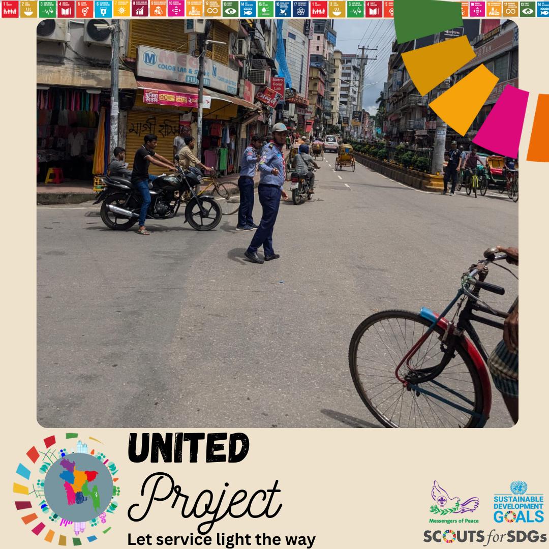 unitedprojectbd's tweet photo. Due to the breakdown of the traffic system in the current situation,the volunteers of 'United Project' have been responsible for the traffic activities at various important points of Sylhet district in the dream of building a new Bangladesh. 
#unitedproject #SDGs #BangladeshScout https://t.co/vC4xSsngQn