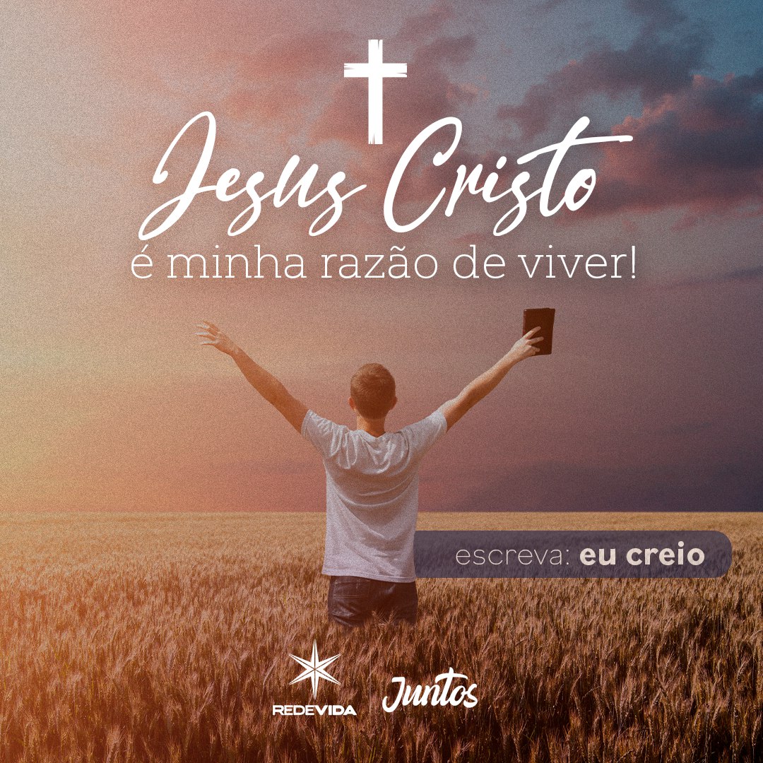 juntos_redevida's tweet photo. Jesus Cristo é minha razão de viver. 

Escreva: eu creio

#Jesus #Cristo #viver #catolicos https://t.co/nk3rdn3mbp