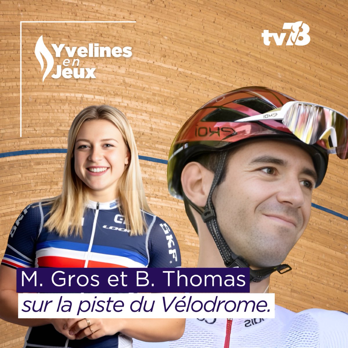 TV78_Yvelines's tweet photo. 🚴 Mathilde Gros et Benjamin Thomas sur la piste @Velodrome_nat 

Mathilde Gros dispute aujourd'hui son quart de finale en keirin tandis que Benjamin Thomas s'élance pour l'omnium. 

#cyclisme #teamfrance https://t.co/F6PBwpGAkF