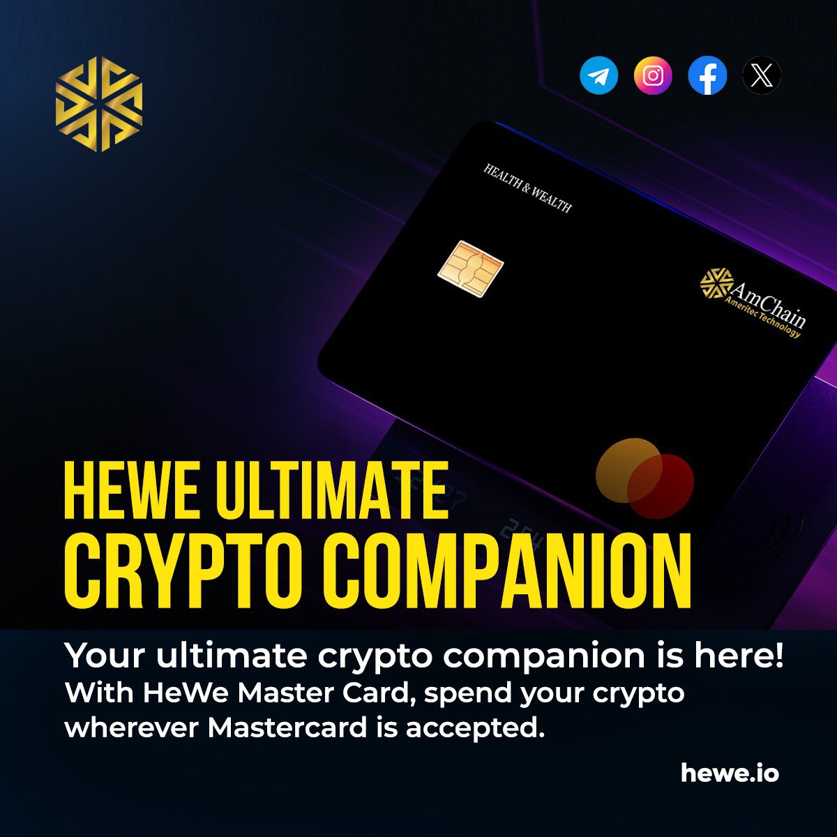 heweofficial's tweet photo. Ready to revolutionize your wallet?
Say hello to the future of spending! 💳✨ With the HeWe Master Card, use your crypto seamlessly wherever Mastercard is accepted.
Launching soon 🚀 

#CryptoRevolution #SpendCrypto #AmChain #CryptoLifestyle #AmChain #Mastercard #DigitalCurrency #CryptoCommunity #FutureOfFinance #CryptoCard