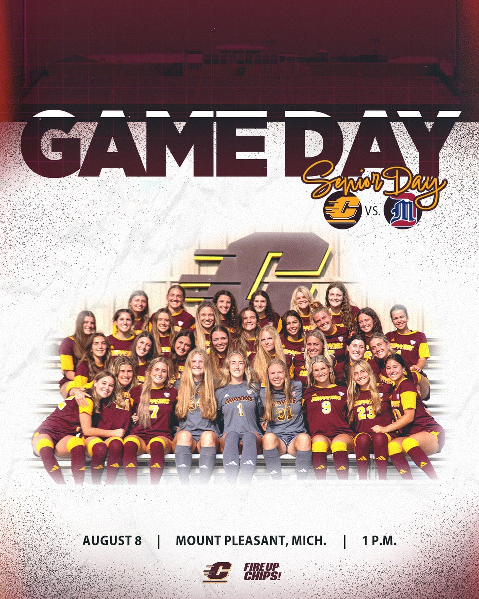 CMU_W_Soccer's tweet photo. WE'RE BACK! Come celebrate Senior Day as we unofficially kick off the 2024 season with our exhibition against Detroit Mercy!

Grab a seat or tune in by 12:30 p.m. to join our Senior Day festivities 🩷

📺: https://t.co/xApcAN4MKB

#FireUpChips🔥⬆️⚽ https://t.co/e1tPt4Icb6