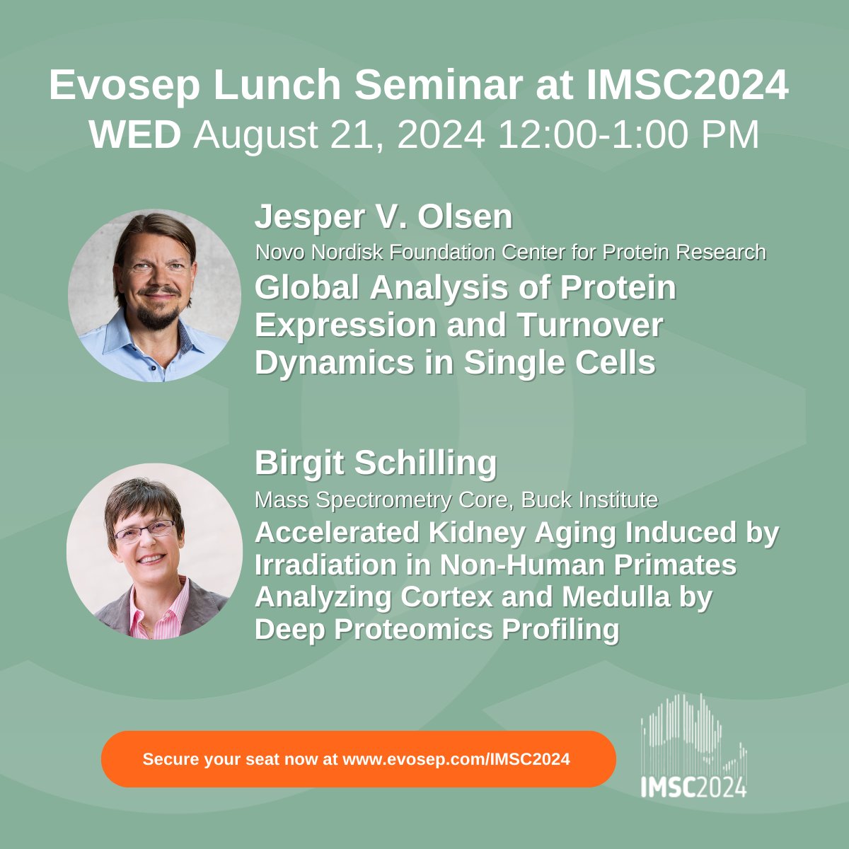 Evosep (@evosepbio) on Twitter photo We are excited to announce our activities at IMSC2024 in Melbourne, Australia!
Come join us at our lunch seminar on Wednesday, August 21, from 12:00 to 13:00 PM, where we will have presentations by <a href="/JesperOlsenLab/">JesperOlsenLab</a> and <a href="/birgits61642917/">birgit schilling</a>
evosep.com/imsc2024/
#IMSC2024 We are excited to announce our activities at IMSC2024 in Melbourne, Australia!
Come join us at our lunch seminar on Wednesday, August 21, from 12:00 to 13:00 PM, where we will have presentations by <a href="/JesperOlsenLab/">JesperOlsenLab</a> and <a href="/birgits61642917/">birgit schilling</a>
evosep.com/imsc2024/
#IMSC2024
