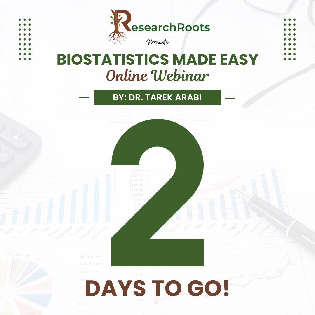 ResearchRoots_'s tweet photo. ⏳ Only 2 Days left to go! ⏳

Want to learn how to do statistics for your OWN project? 🔎

Join ResearchRoots' upcoming two-day hands-on online workshop, “Biostatistics Made Easy,” with Dr. Tarek Arabi! 📊

Limited spots available—reserve yours today!

🔗: https://t.co/L2BB7AOOMi

#research #researchcourse #medicine