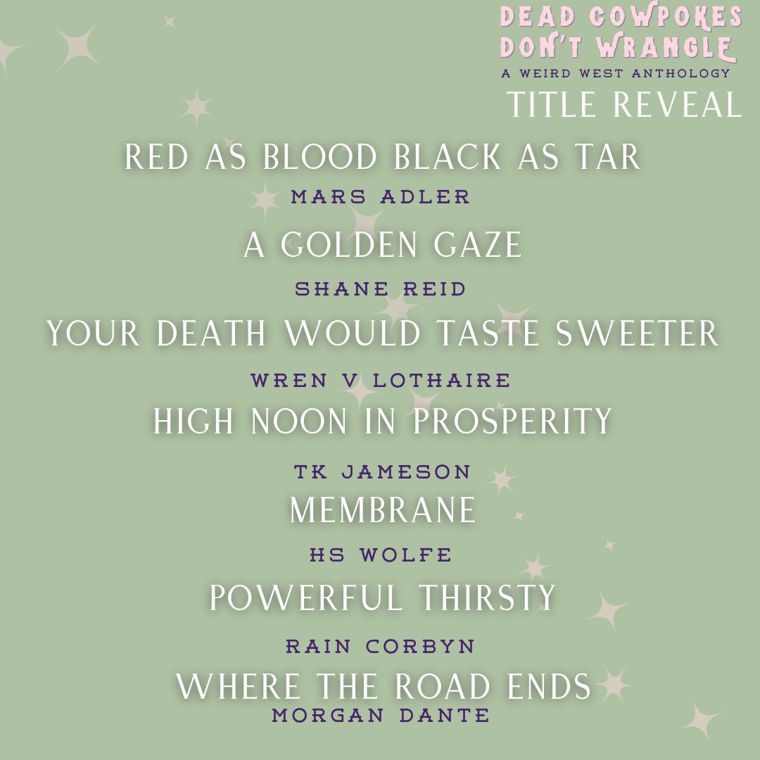 We sent out our first kickstarter update after taking some down time to recharge and work on our stories, now that we're back, here's a little treat; the titles!

*Note: This is not the final TOC or order of the stories! This is only meant to reveal the titles (: