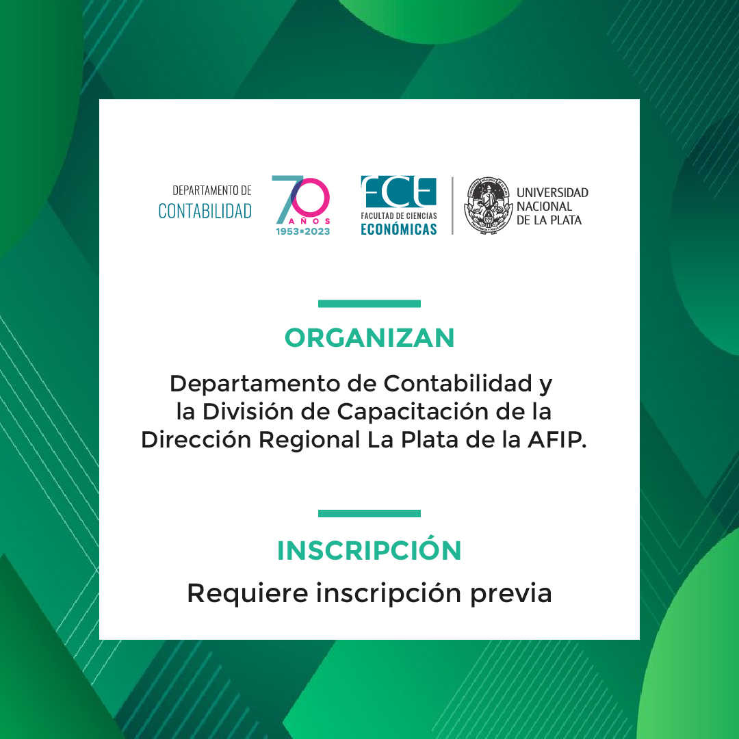 economicas_unlp's tweet photo. Jornada de actualización: LEY 27.743 - PLAN DE FACILIDADES DE PAGO - MONOTRIBUTO
🗓️14/08 🕐13hs 📍FCE UNLP
🙋El encuentro a cargo de personal de la AFIP está destinado a docentes, estudiantes y graduados
✍️Inscripción previa: https://t.co/nXt0W85gum
✔️Organiza: @DepCont_FCEunlp https://t.co/7T8GJmf89M