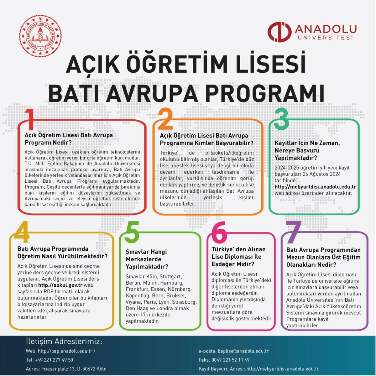 mebberlinem's tweet image. 📢 Açık Öğretim Ortaokulu ve Açık Öğretim Lisesi Batı Avrupa Programlarının 2024-2025 öğretim yılı için ilk defa kayıt olacakların başvuruları 26 Ağustos 2024 tarihinden itibaren alınmaya başlanacaktır.
@tcmeb 
@mebyyegm 
@mebabdigm