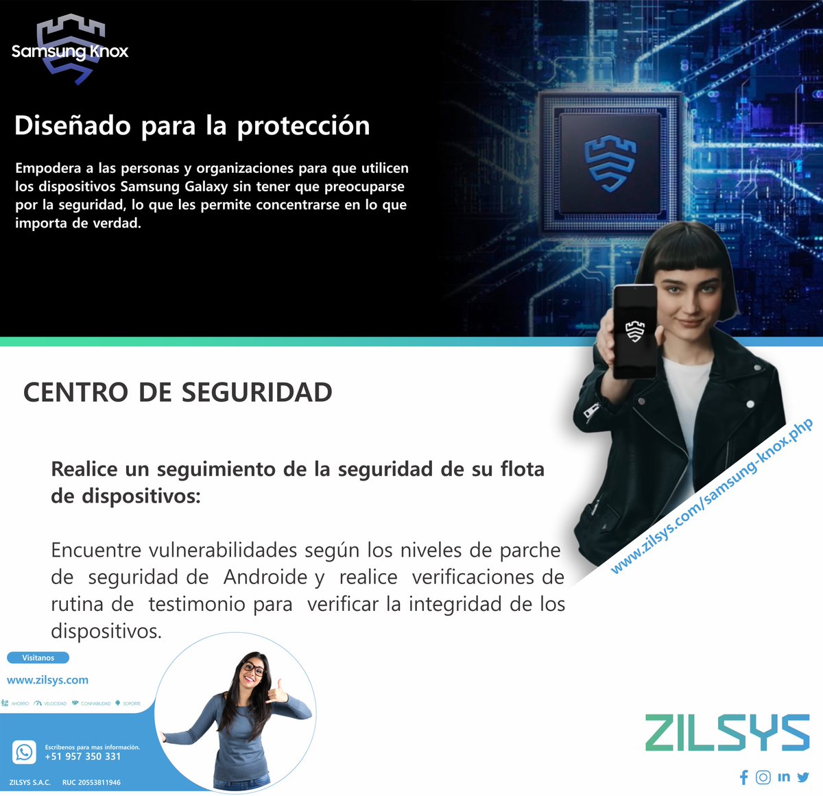 Con un alto grado de protección, Samsung KNOX es una solución END TO END para mejorar la Seguridad, Productividad y Gestión de los dispositivos móviles.

📩 info@zilsys.com
📲 957 350 331
🌐 zilsys.com/samsung-knox.p…

#SamsungKnox #SamsungSecure #Zilsys #cybersecurity