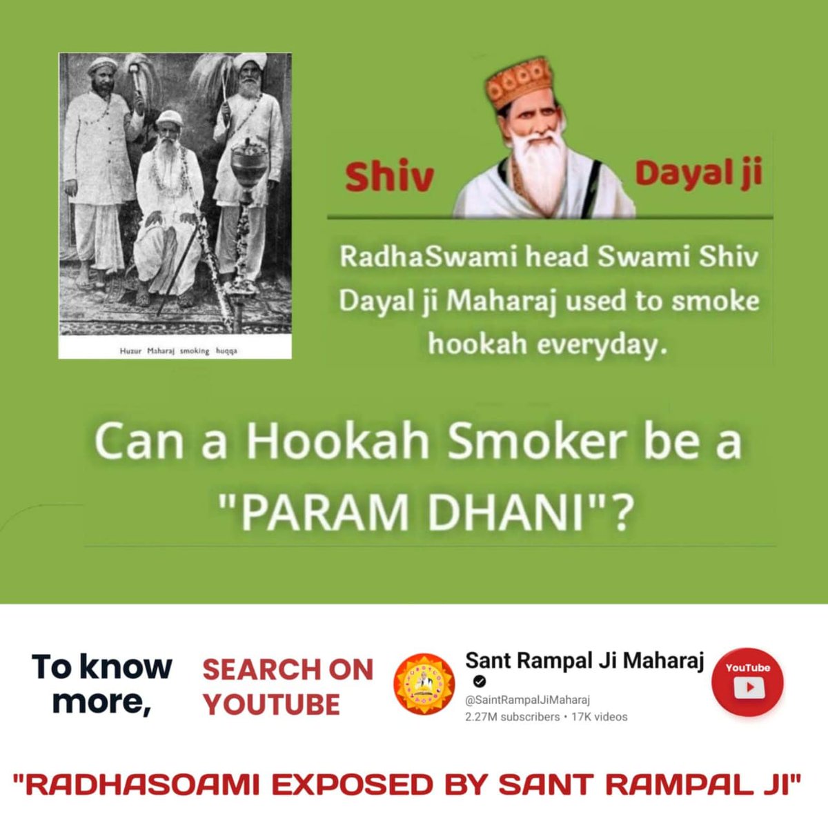 #राधास्वामी_निगुरा_पंथ
The Radhasoami cult began without a guru, proving it to be a will-driven cult. This will not bring any real benefit to the devotion stated by this cult.
RadhaSoami Exposed