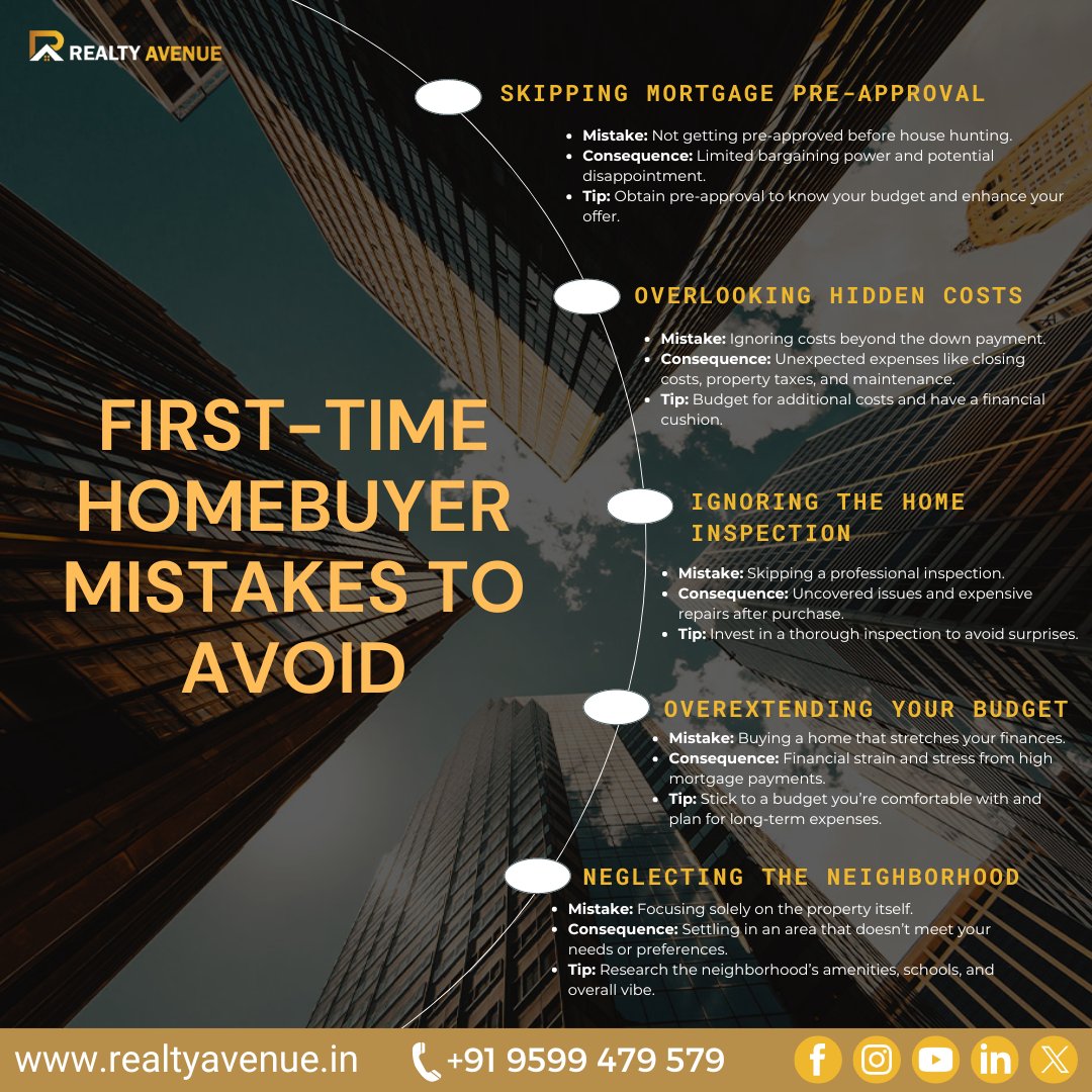 RealtyAvenueIN's tweet photo. Avoid common pitfalls and make your first home purchase a breeze! 🏡✨

#HomeBuyingTips #FirstTimeHomebuyer #RealEstateAdvice #MortgagePreApproval #HomeInspection #BudgetingTips #HiddenCosts #NewHome #RealEstate101 #PropertyInvestment #HomeOwnership #RealtyAvenue https://t.co/cQkm0UIKCt