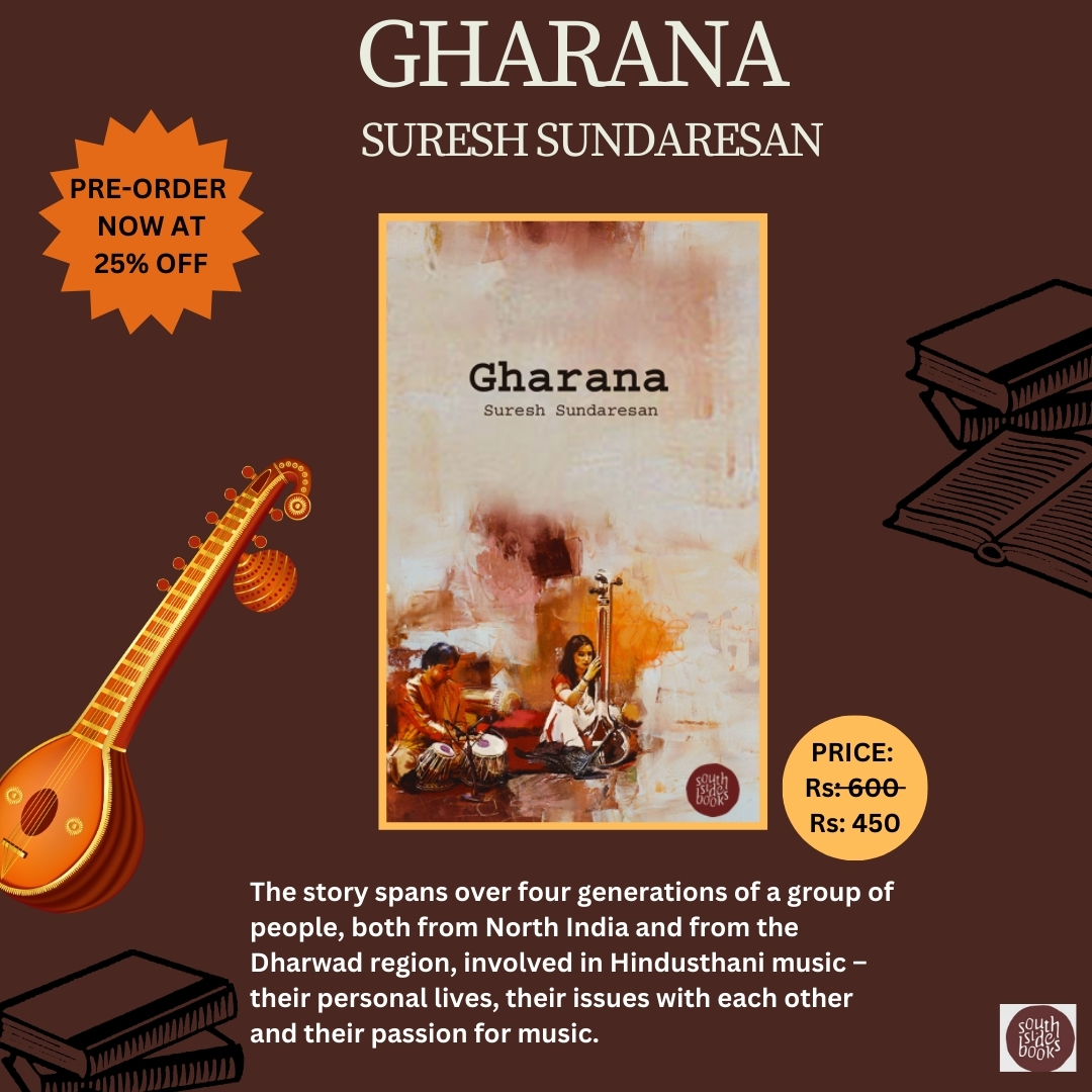 Announcement : I am happy to announce that my first English novel, titled 'Gharana,' has been released by South Side Books. The novel should be available over this weekend. Pre-order southsidebooks.in/product-page/g… Pre-order link valid till Monday.