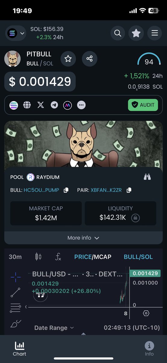 Memecoin  hệ #sol 
#pitpull  10m cap soon