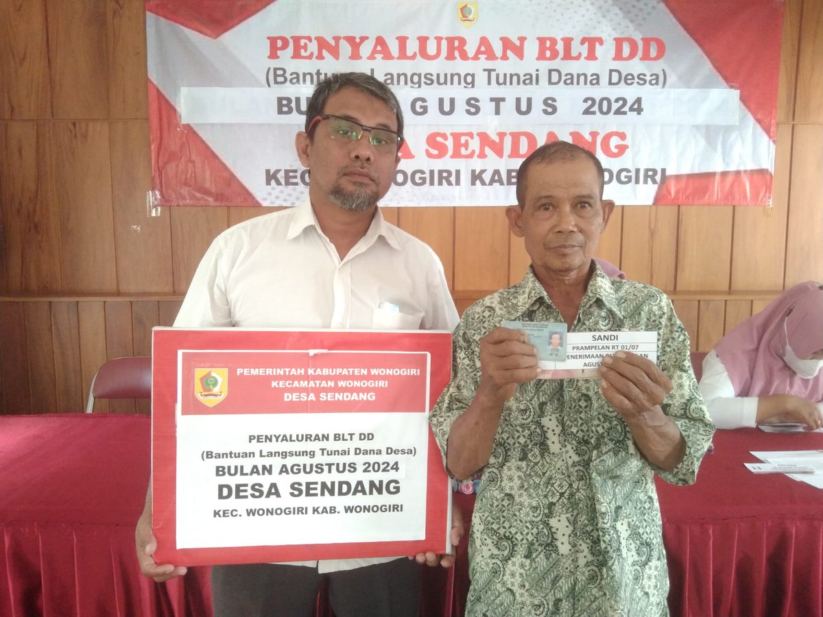 SendangDesa's tweet photo. Salur BLT DD Agustus 2024 untuk 16 KPM. Per KPM Rp. 300.000,-/ bulan. Semoga bermanfaat... https://t.co/NZlWwvmQUN