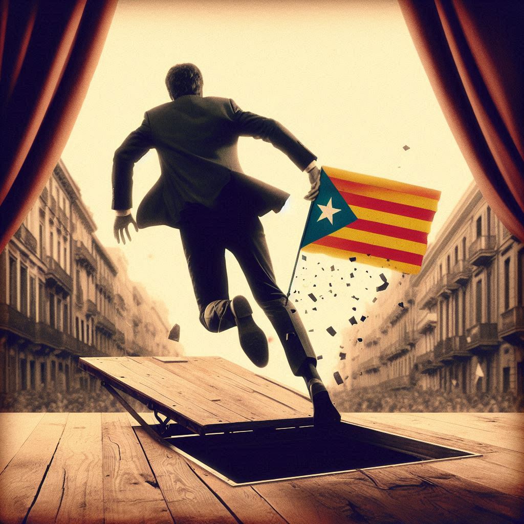 Osanapio's tweet photo. @daniesdsk David "Puigdemont" Copperfield. Pero alguien ha mirado debajo del escenario???? Somos la puta risa de Europa https://t.co/TZcubyVjzR