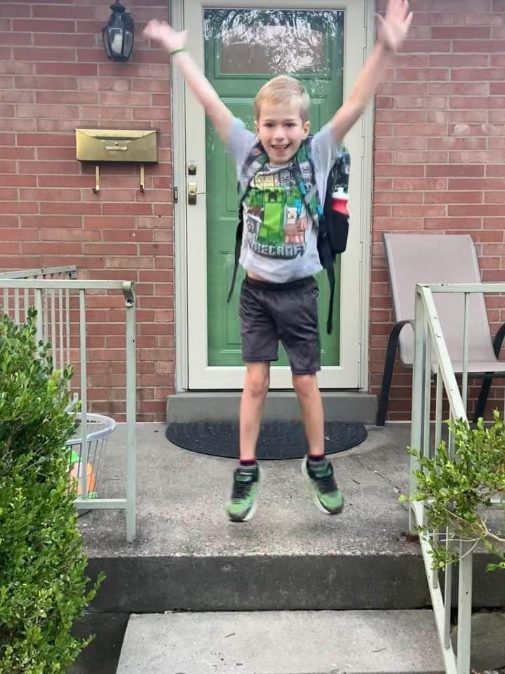 He is so excited for second grade!
