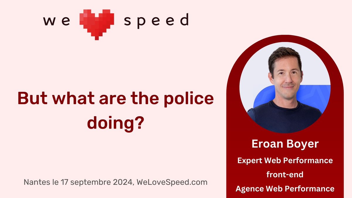But what are the police doing? 👮‍♂️ 

In this talk, <a href="/Eroan/">Eroan Boyer</a> invites you to explore fonts in detail. He will outline the specific challenges posed by these elements on site performance and their effect on Core Web Vitals. 

See you on 17 September 👇👇👇lnkd.in/eiaNbV_9