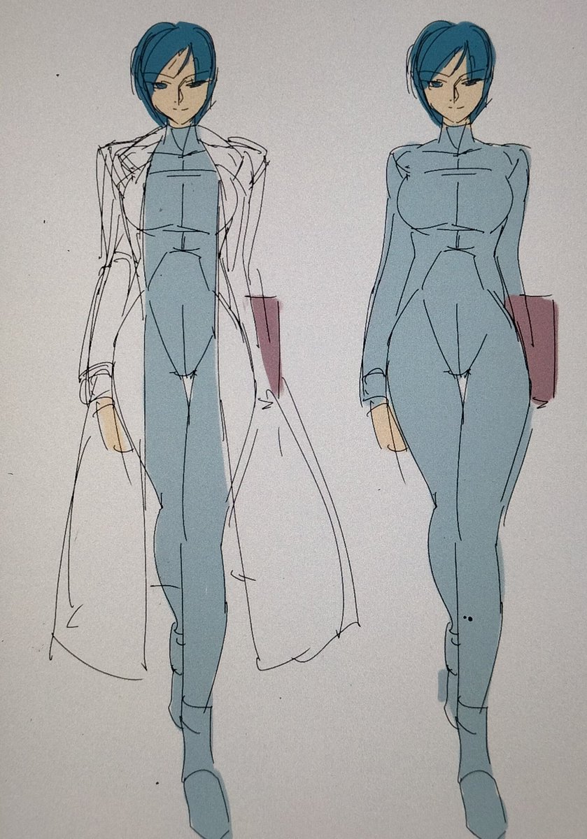 雑でスミマセンm(_ _)m
保存カプセルに入ってる2号さんはこんな感じです
2枚目はオーストラリア代表のドクター。ロボ娘、サイボーグ専門で白衣の下は常にパワーアシスト内蔵ぴっちりスーツを着込んでいます 