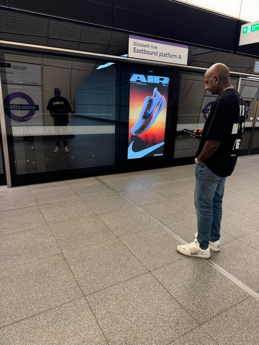 FlowCityHQ's tweet photo. In London, @Nike is making waves with dynamic DOOH ads in and outside the tube during the Olympics! 🏅 Ready to elevate your marketing? At #FlowCity, we create impactful #DOOH campaigns to boost your brand’s visibility. Contact us today! 🚀✨ #MarketingStrategy #DigitalAds https://t.co/D5Hn65xKEN