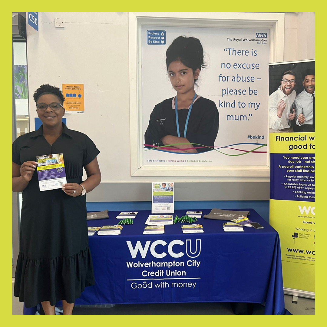 Our CEO, Tameka Spencer providing friendly help and information on Savings and Loans today at The Royal Wolverhampton NHS Trust, New Cross Hospital.

For the services we offer, please visit:
wccul.co.uk
#SaveMoreIn2024 #Community #Savings #Loans #CreditUnion #WCCU