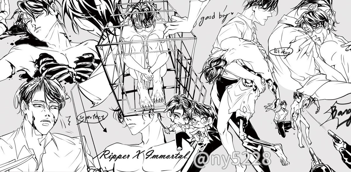ny5228's tweet photo. 🪚🩸🔪ripper X immortal AU https://t.co/jyiasQRJEf