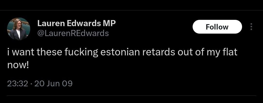 PolitlcsUK's tweet photo. 🚨 NEW: Labour MP Lauren Edwards apologises after old posts surface https://t.co/VeA5pNQLzX