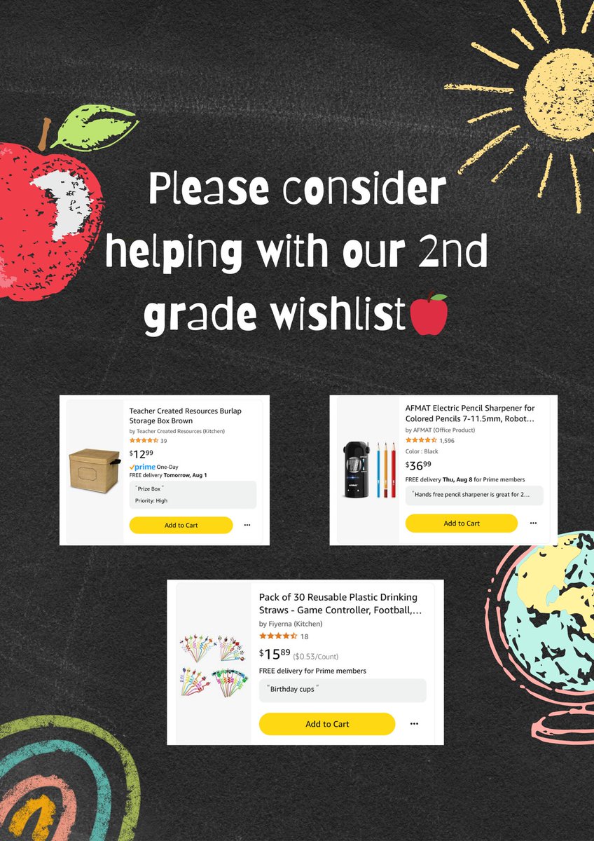 malmarlet16's tweet photo. @mar29leap Thank you for the place to share!

👩🏻‍🏫 CT Teacher
🍎 2nd Grade
✏️ 11 years of teaching
MOST NEEDED: Book Bins on Walmart list
We appreciate your support! #clearthelist2024
#ChipInForTeachers #clearthelist 

Amazon ➡️ https://t.co/011rEzhLUO

Walmart ➡️ https://t.co/ii32fEsKYL https://t.co/45oXAT2iiw