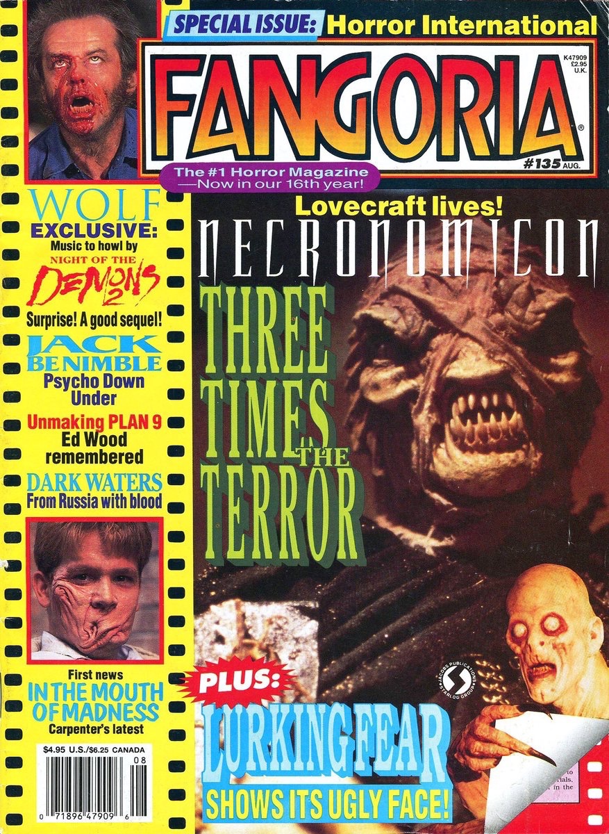EugWSerra's tweet photo. On October 29, 1996, Necronomicon opened. #Necronomicon #JeffreyCombs #DavidWarner #BrianYuzna #BrucePayne #MariaFord #TomSavini #RichardLynch #ScreamingMadGeorge #JohnCarlBuechler #DonCalfa #BelindaBauer #HPLovecraft #Fangoria135 https://t.co/1kYYO8NhHT