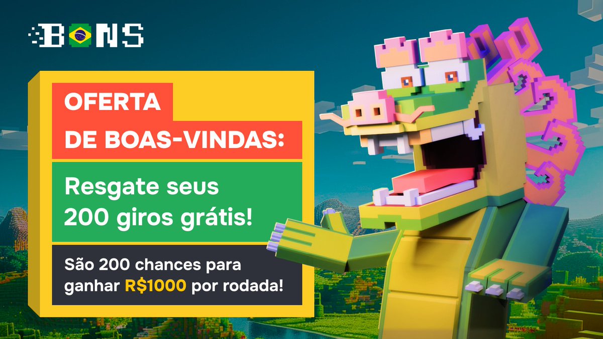 Bons_Brazil's tweet photo. 🎁VOCÊ ACABA DE RECEBER UM PRESENTE de boas-vindas da BOnS:  200 giros grátis. Para resgatar é fácil:

É só se cadastrar através deste link: https://t.co/eMVddSRs8q, confirmar o seu email e fazer o 1º depósito de R$30 (ou +) na BOnS. Agora é só aproveitar e se divertir! 🐉💰 https://t.co/667EoJWcWu
