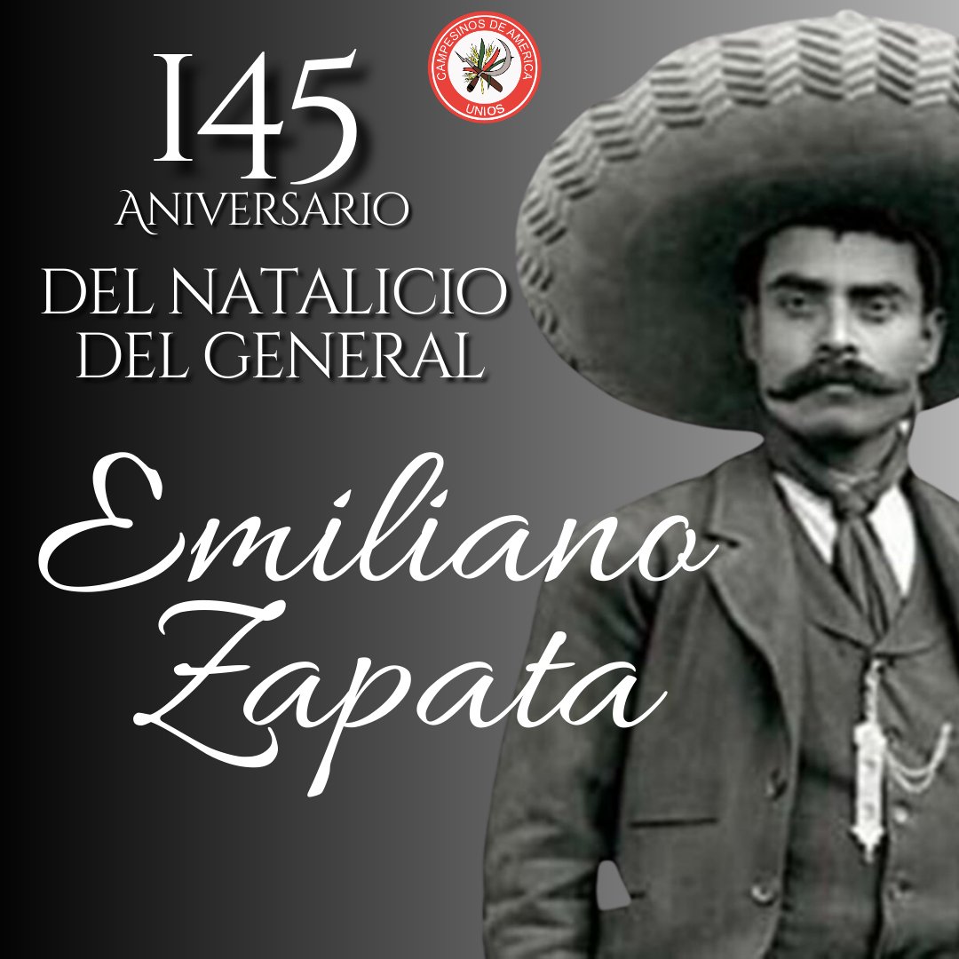 Somos herederos del legado del principal referente de la lucha por las causas campesinas no solo en México, sino en Latinoamérica.

Y hoy, frente al abandono al campo y la crisis que vive el sector rural: ¡La lucha sigue!

#EmilianoZapata
